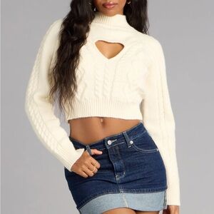 NWT heart cut out sweater